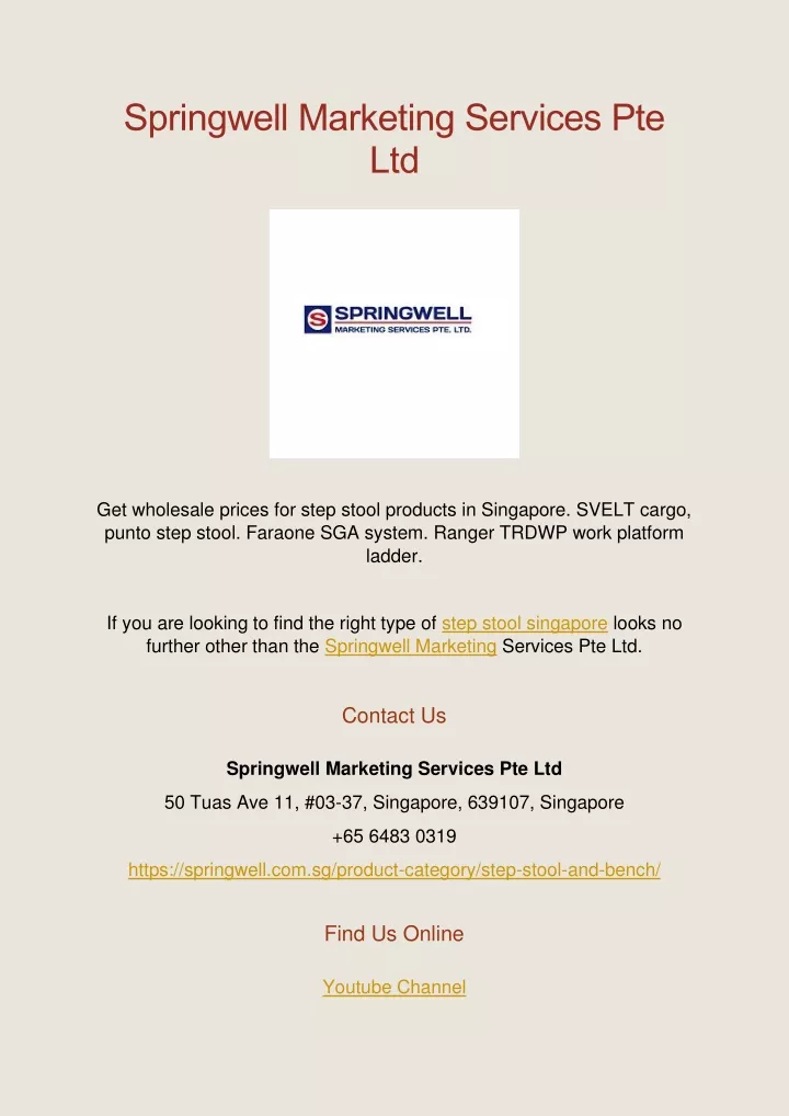 springwell marketing services pte ltd