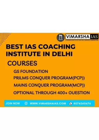 Best IAS Coaching In Delhi | Vimarsha IAS