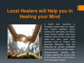Local Healers will Help you in Healing your Mind