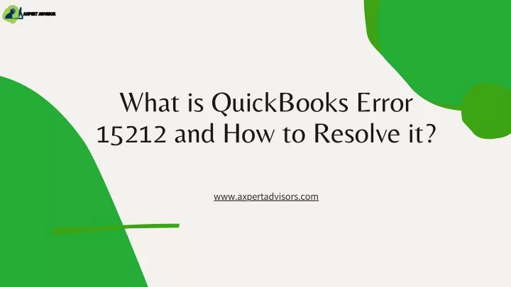 what is quickbooks error 15212 and how to resolve