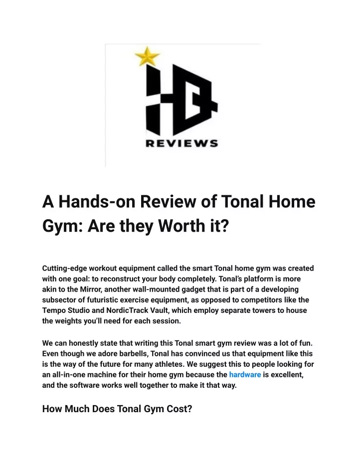 a hands on review of tonal home gym are they
