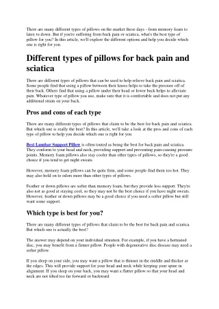 there are many different types of pillows