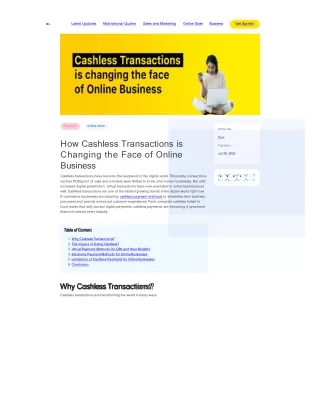 cashless transactions for online business