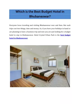 Best Budget Hotel in Bhubaneswar
