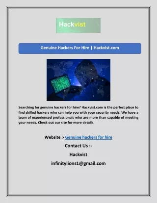 genuine hackers for hire hackvist com