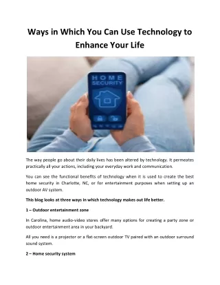 ways in which you can use technology to enhance