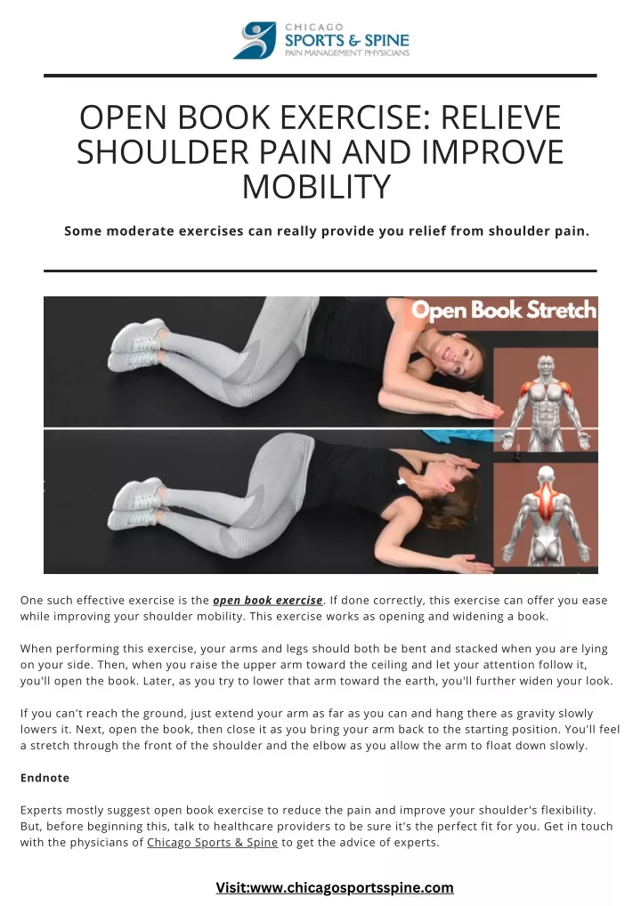 open book exercise relieve shoulder pain