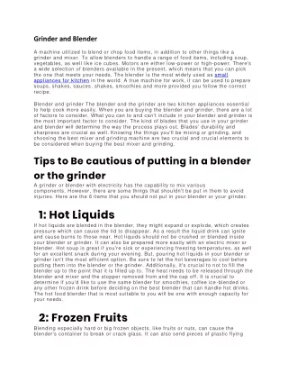 grinder and blender
