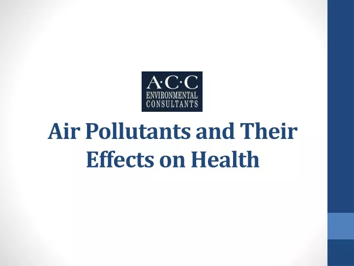 air pollutants and their effects on health