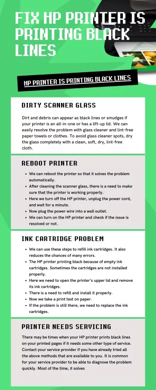 Fix HP printer is printing black lines