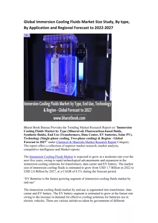 global immersion cooling fluids market size study