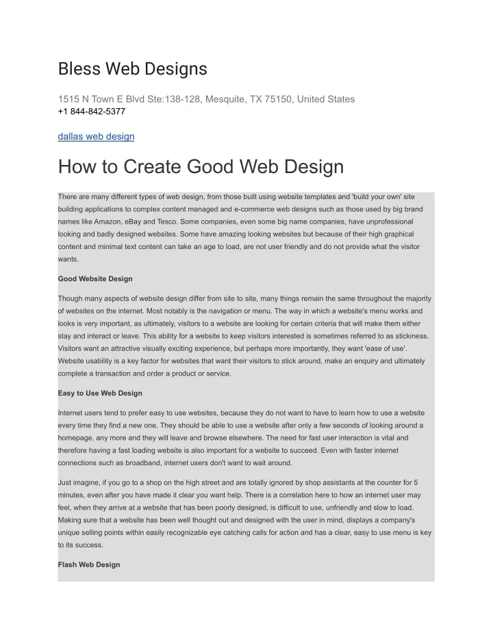 bless web designs