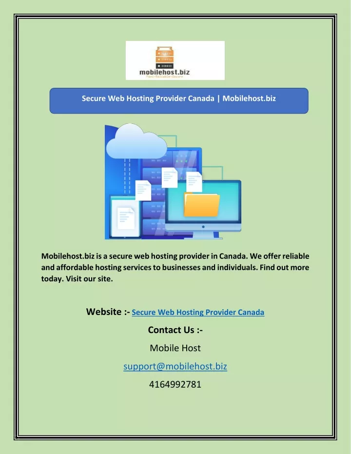 secure web hosting provider canada mobilehost biz