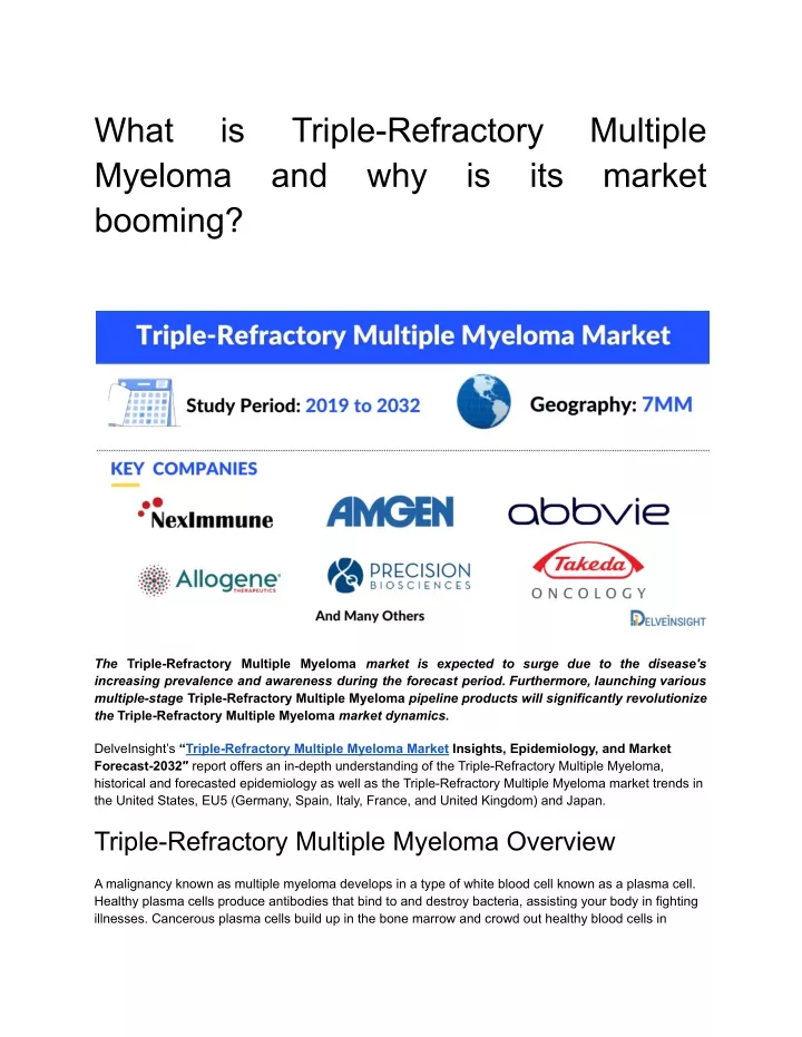 what myeloma booming