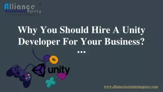 Why You Should Hire A Unity Developer For Your Business?