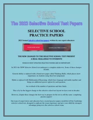 selective school practice papers