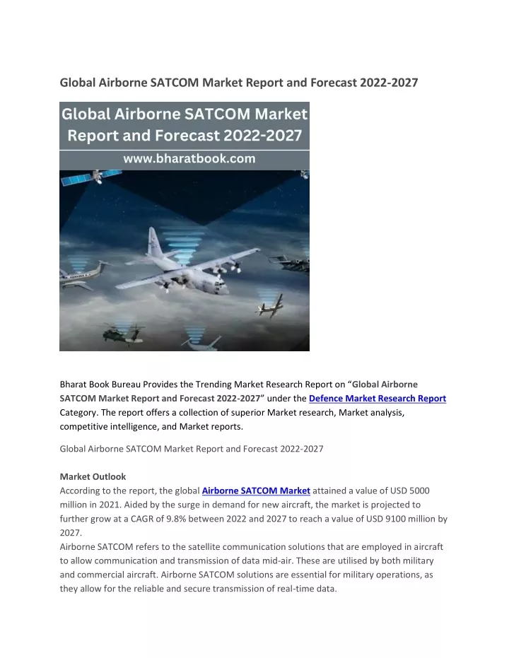 global airborne satcom market report and forecast