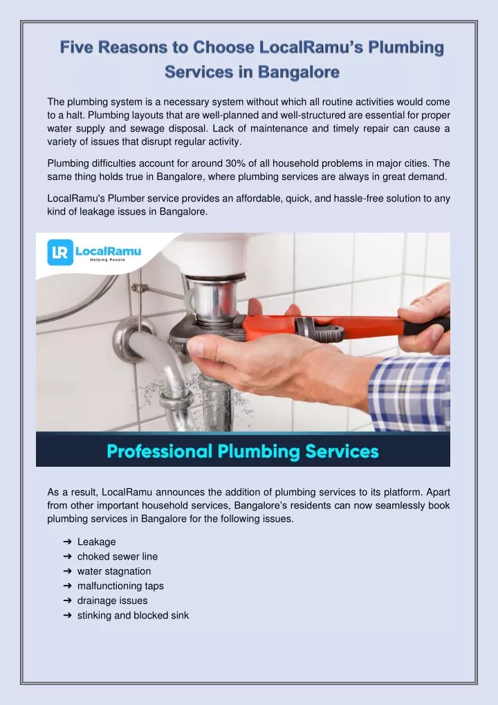 the plumbing system is a necessary system without