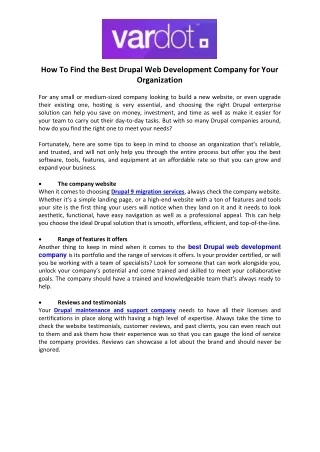 How To Find the Best Drupal Web Development Company for Your Organization
