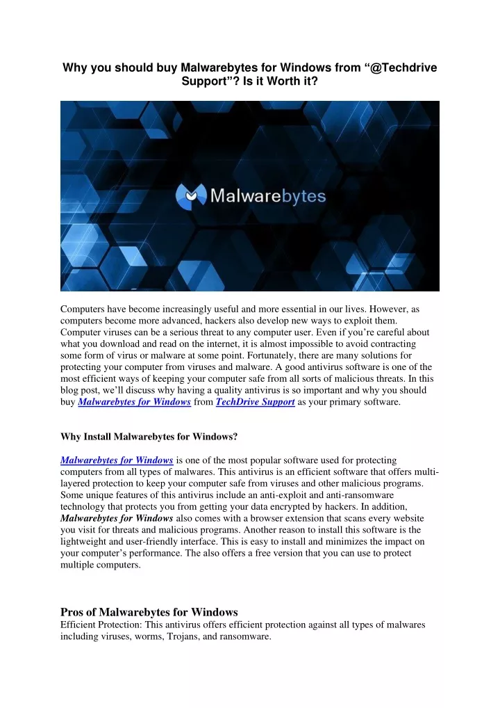 why you should buy malwarebytes for windows from