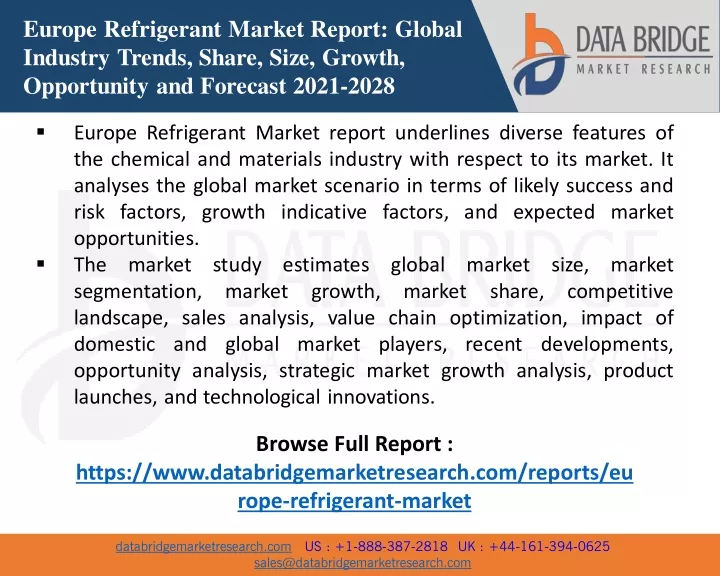 europe refrigerant market report global industry