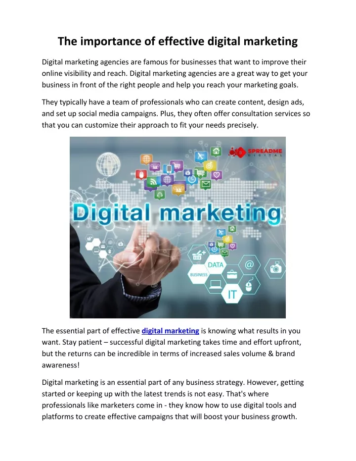 the importance of effective digital marketing