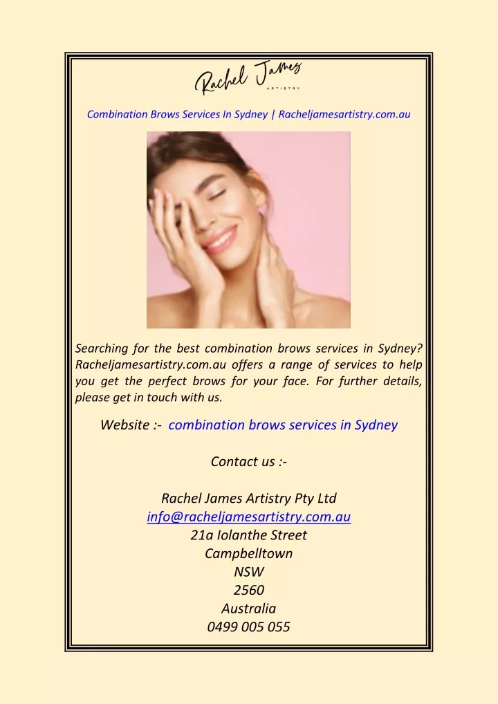 combination brows services in sydney