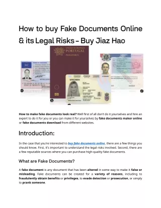 How to buy Fake Documents Online - Buy Jiaz Hao