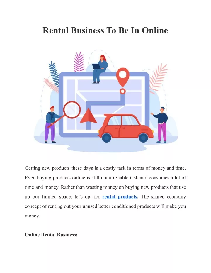 rental business to be in online