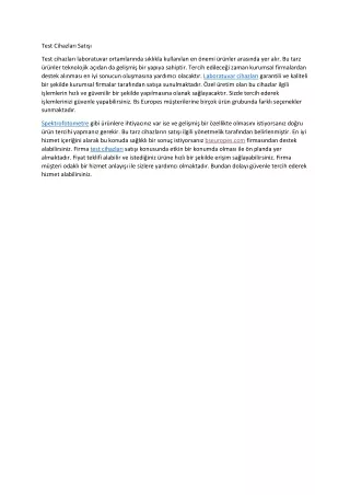 test cihazlar sat