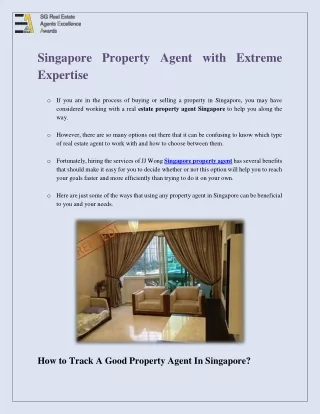 Singapore Property Agent with Extreme Expertise