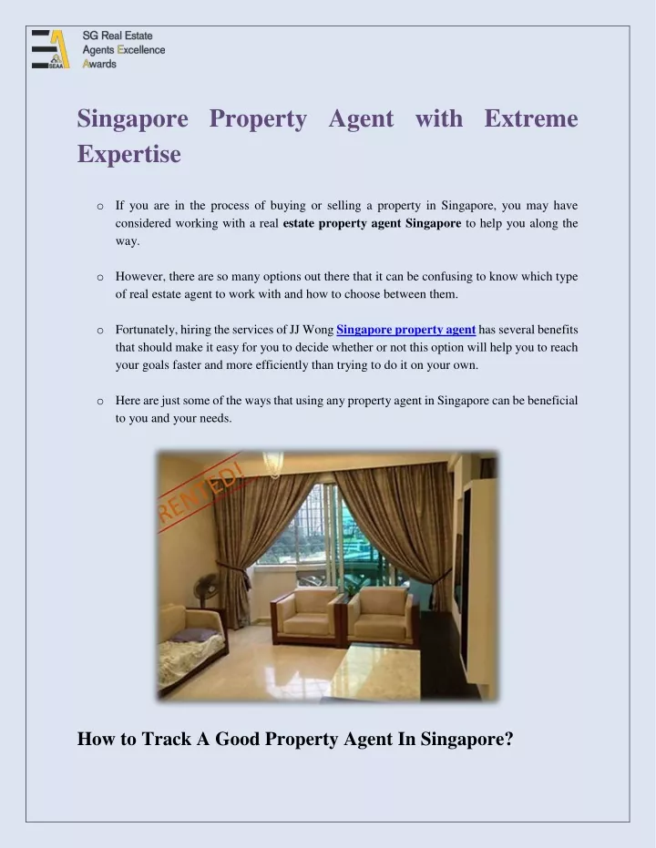 singapore property agent with extreme expertise