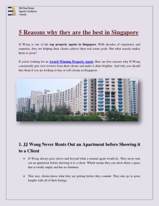 5 Reasons why they are the best in Singapore