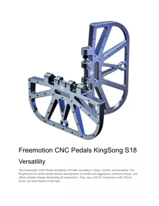 freemotion cnc pedals kingsong s18