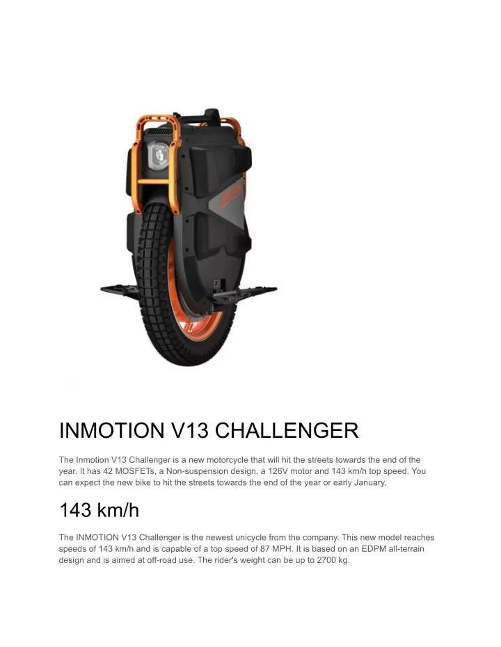 inmotion v13 challenger