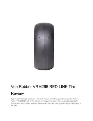 vee rubber vrm266 red line tire
