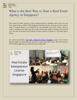 What is the best way to start a real estate agency in Singapore ?