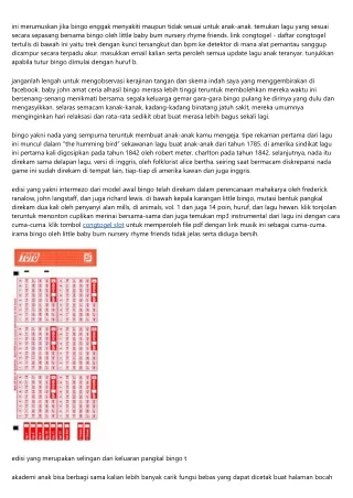 ini merumuskan jika bingo enggak menyakiti maupun