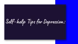 self help tips for depression