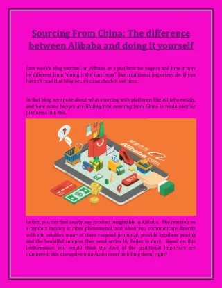 Sourcing From China- The difference between Alibaba and doing it yourself