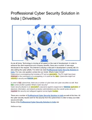 Proffessional Cyber Security Solution in India _ Driveittech