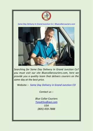Same Day Delivery In Grand Junction Co Bluecollarcouriers.com