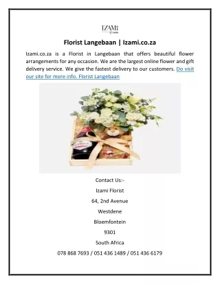 Florist Langebaan | Izami.co.za