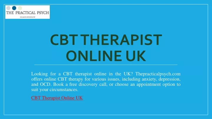 cbt therapist online uk