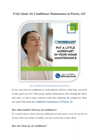 faq about air conditioner maintenance in peoria az