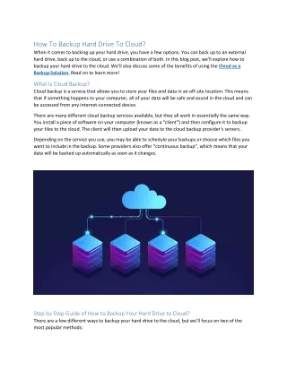how to backup hard drive to cloud when it comes