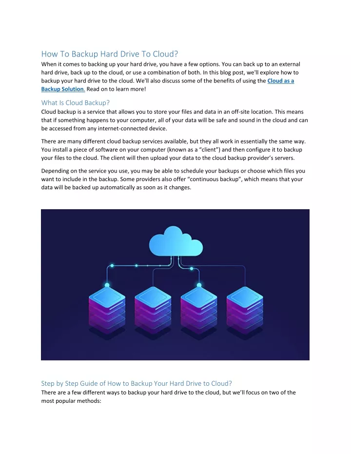 how to backup hard drive to cloud when it comes