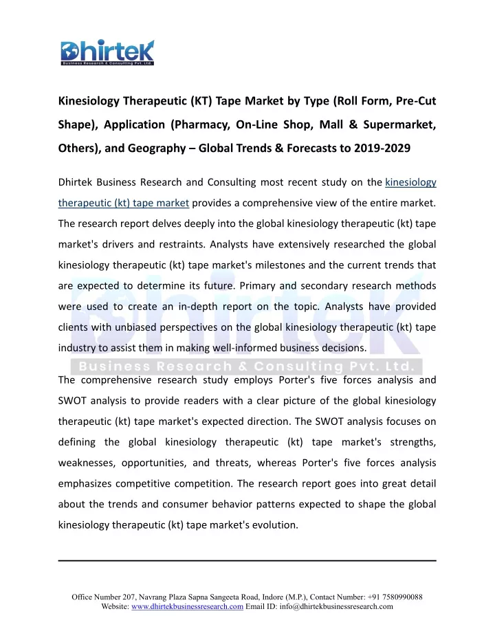 kinesiology therapeutic kt tape market by type