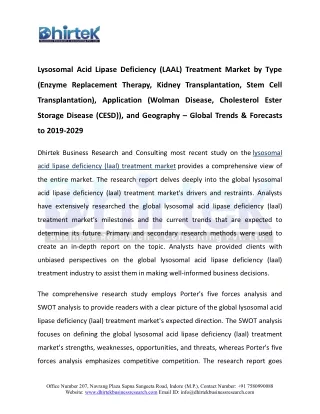 Lysosomal Acid Lipase Deficiency (LAAL) Treatment Market