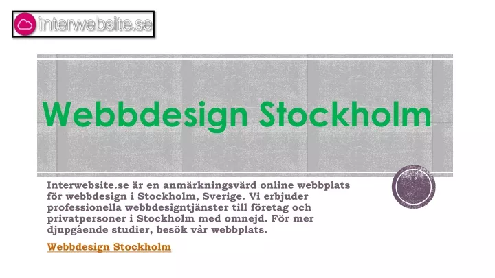 webbdesign stockholm